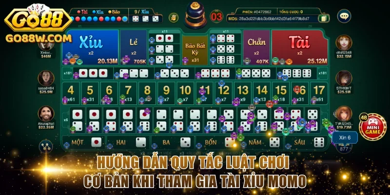 Hướng dẫn quy tắc luật chơi cơ bản khi tham gia Tài xỉu Momo